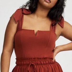 Foxy Tie Strap Corset Tank - Torrid